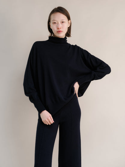 Cashmere Mix Maxi Turtleneck Sweater (3D-Knit)