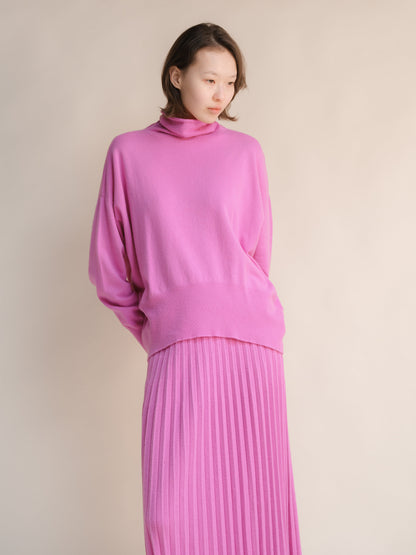 Cashmere Mix Maxi Turtleneck Sweater (3D-Knit)