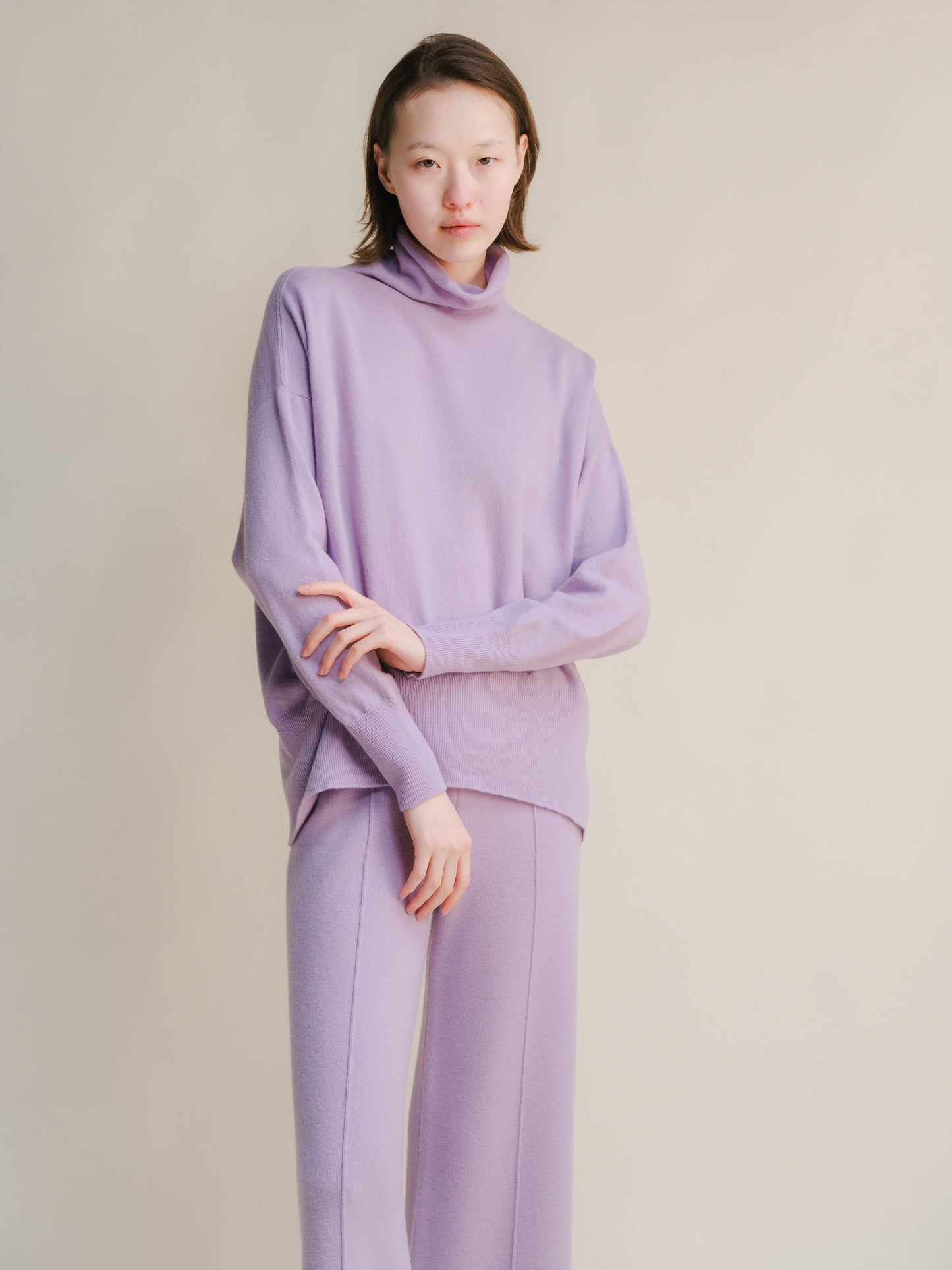 Cashmere Mix Maxi Turtleneck Sweater (3D-Knit)